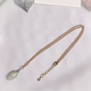 Spotted Green Jasper Pendant Necklace